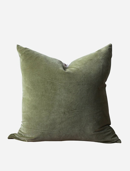 Velvet Cushion Cover ~ Light Olive