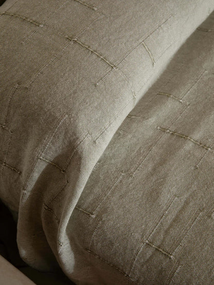Textured Linen Bedcover | Sage