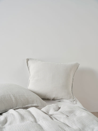 Cotton Gauze Check Duvet Set – Blue