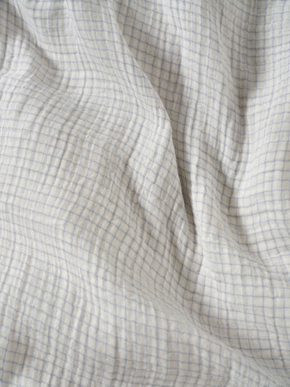 Cotton Gauze Check Duvet Set – Blue