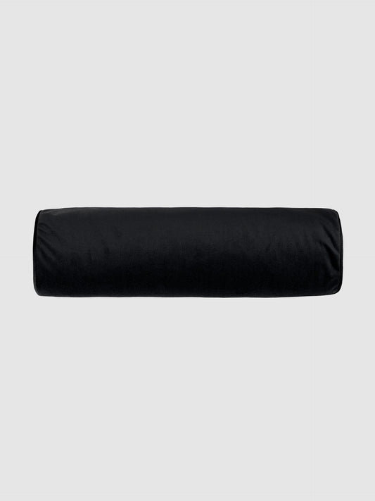 Velvet Bolster Cushion – Black (18 x 60 cm)