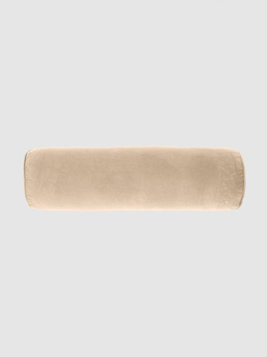 Velvet Bolster Cushion – Sand (18 x 60 cm)