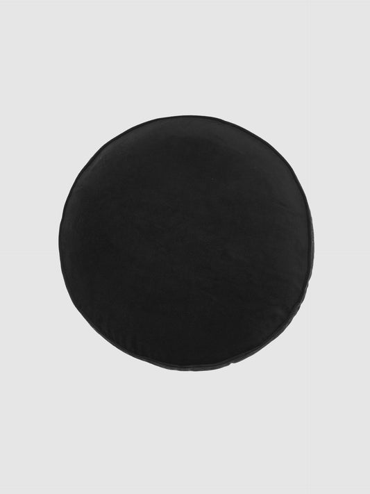 Velvet Round Cushion – Black