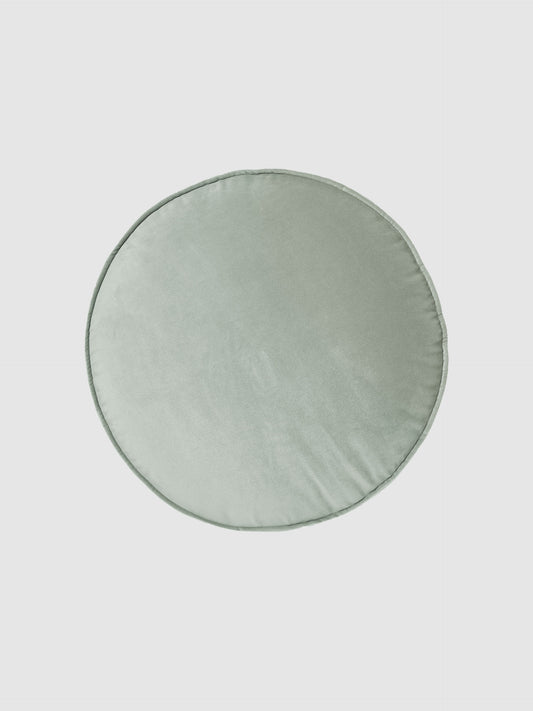 Velvet Round Cushion – Seagrass