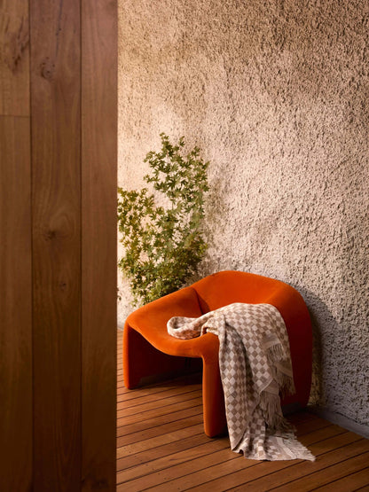 Addi | Wool & Silk Throw in Chalk & Oatmeal