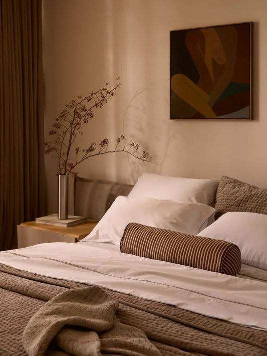 Egyptian Cotton Grosgrain Sheet Set | Silver