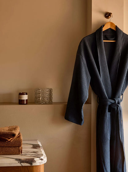 Spa Waffle Bathrobe | Indigo