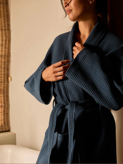 Spa Waffle Bathrobe | Indigo
