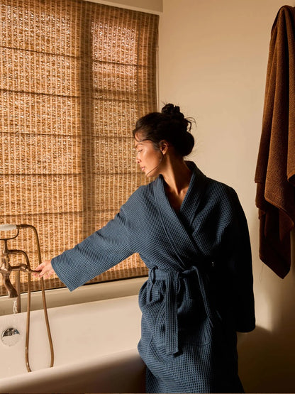 Spa Waffle Bathrobe | Indigo