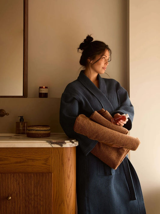 Spa Waffle Bathrobe | Indigo