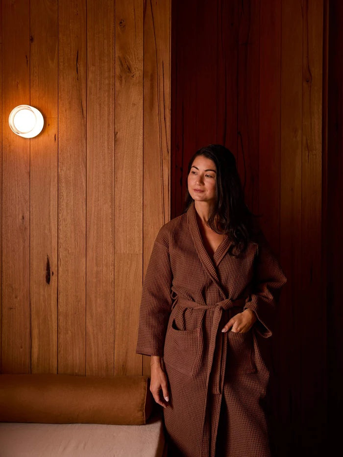 Spa Waffle Bathrobe | Terracotta