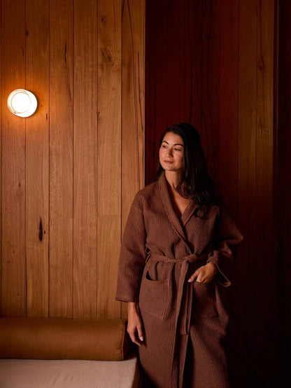Spa Waffle Bathrobe | Terracotta