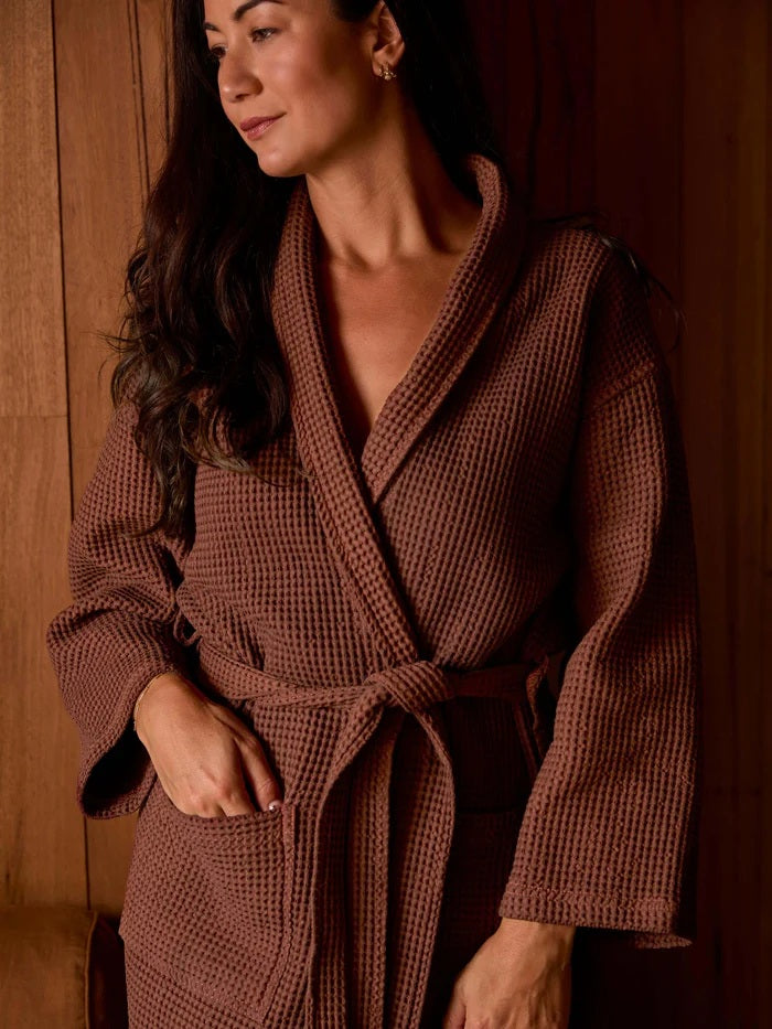 Spa Waffle Bathrobe | Terracotta
