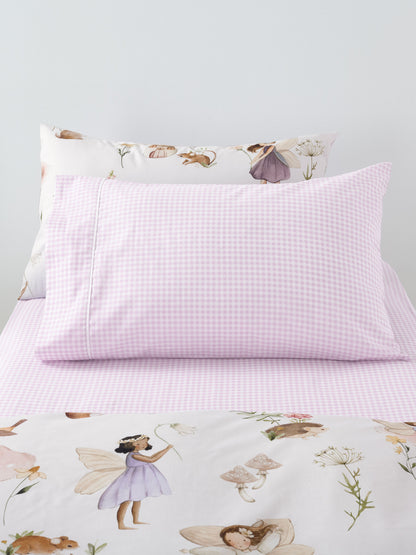 Childrens Fitted Sheet | Lilac Gingham