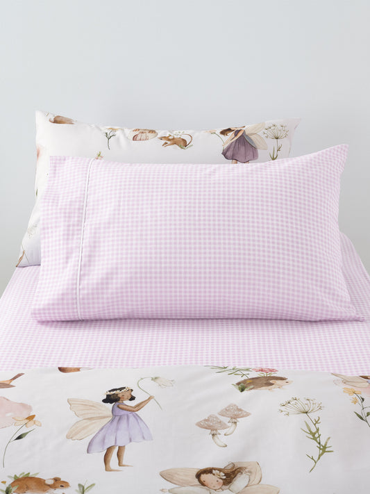Childrens Fitted Sheet | Lilac Gingham