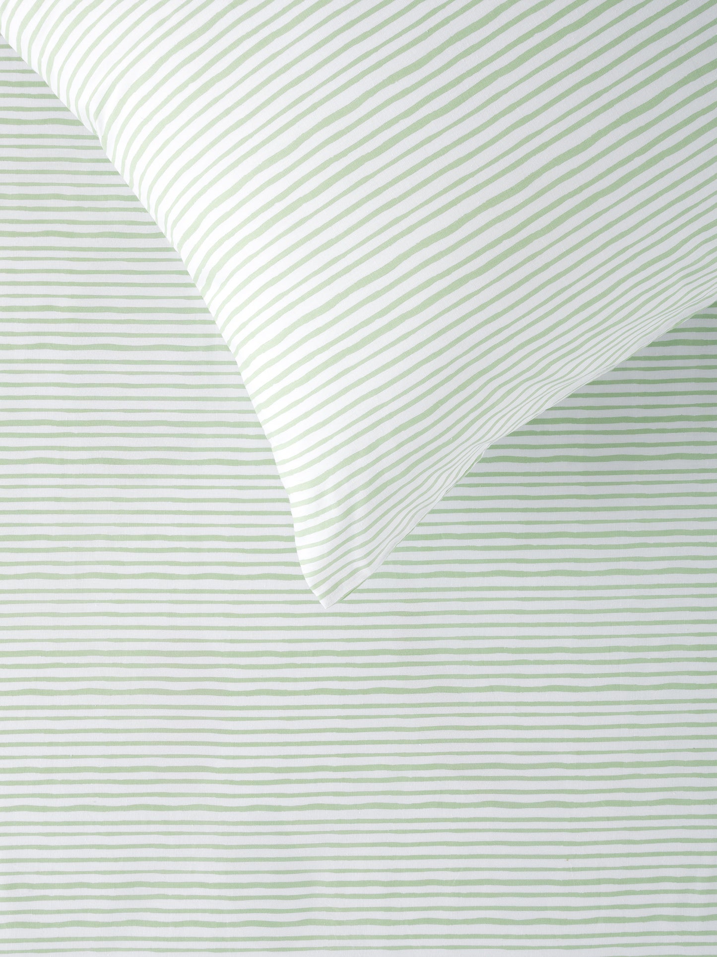 Fitted Sheet Set - Green Scribble Stripe