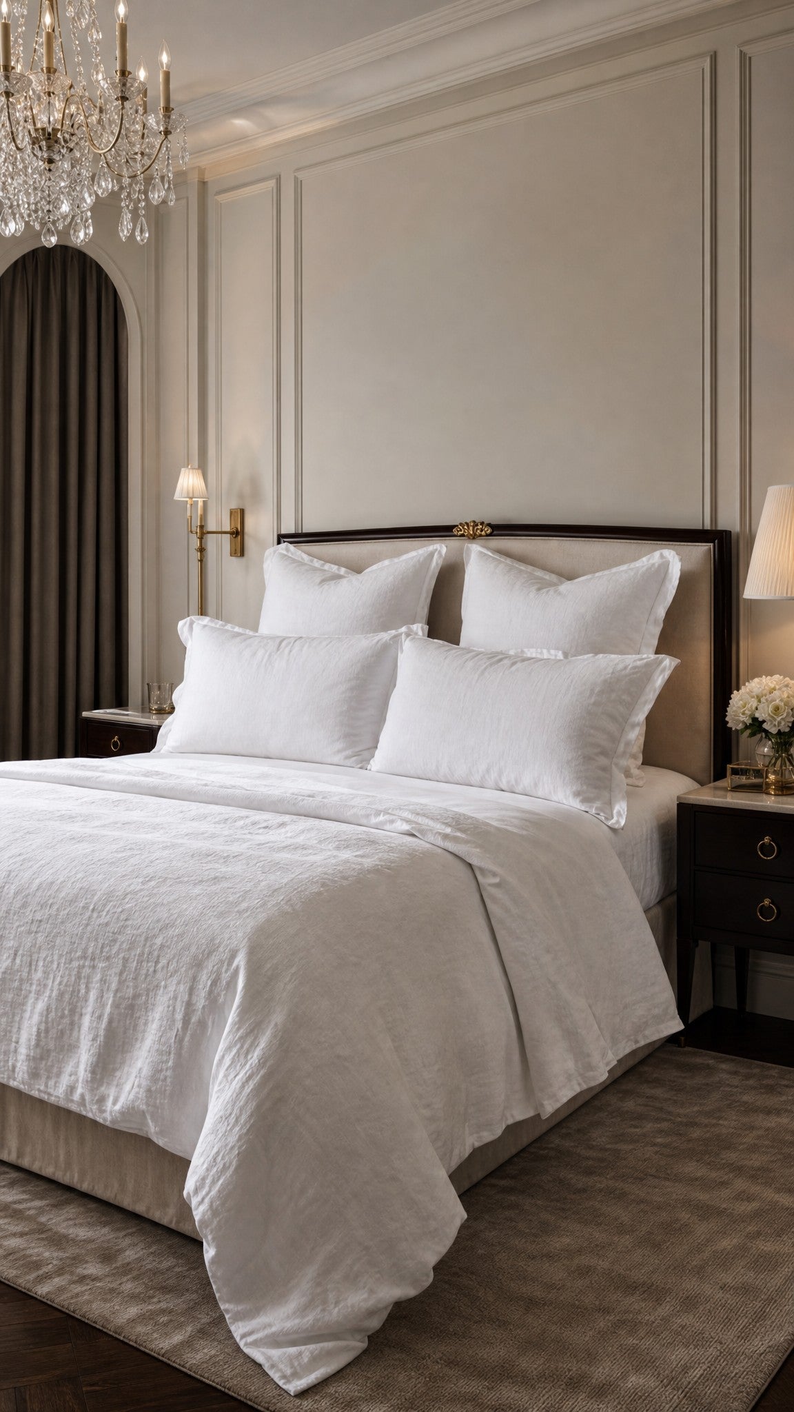 Majesté® Pure White - Linen Duvet Cover Set - Emperor Size
