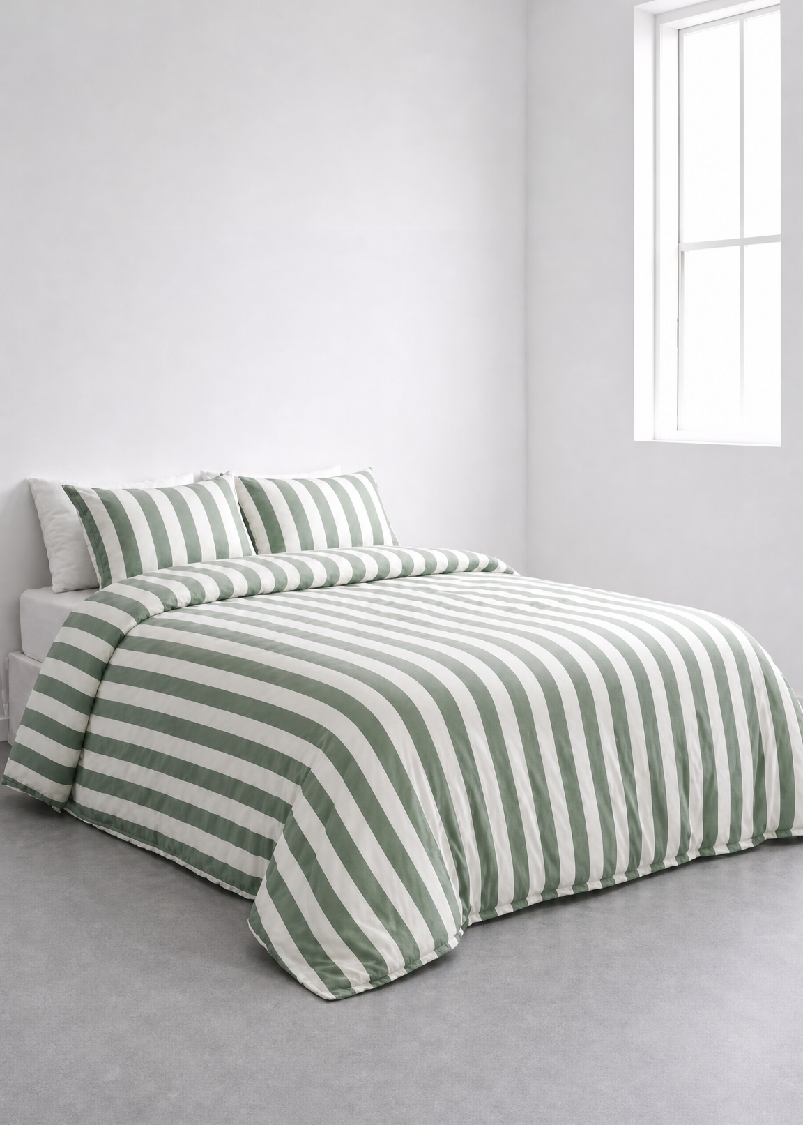 Bari Stripe Comforter  - Green