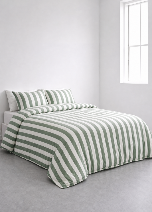 Bari Stripe Comforter  - Green