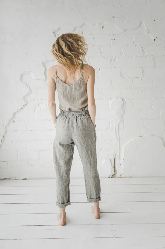 Linen Pants Grey Stripes The Foxes Den