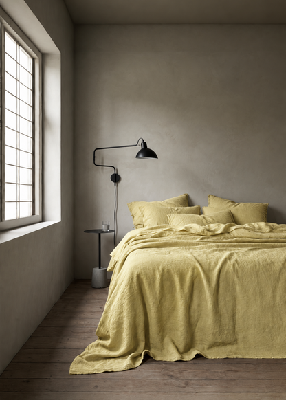 Heavy Linen Bedcover | Sun-Drenched Hay