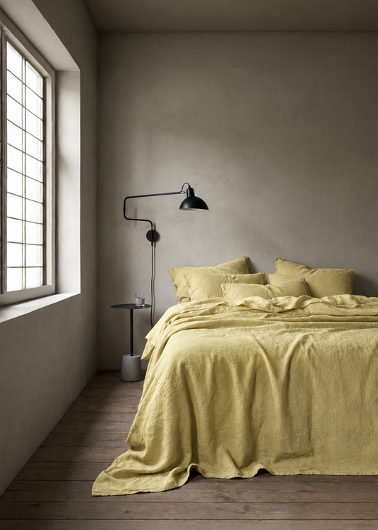 Heavy Linen Bedcover | Sun-Drenched Hay