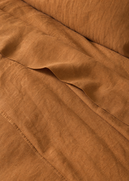 Linen Flat Sheet | Tobacco