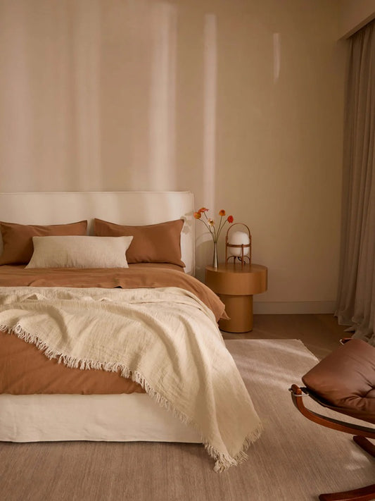 Linen & Cotton Duvet Cover Set | Tan