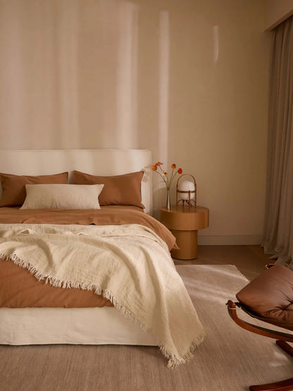 Linen & Cotton Sheet Set | Tan