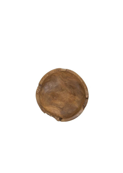 Round wooden object on a white background