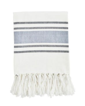 Striped hammam towel, Blue