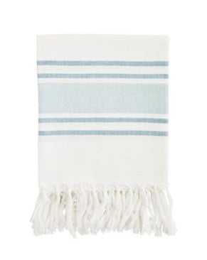 Striped hammam towel, Aqua