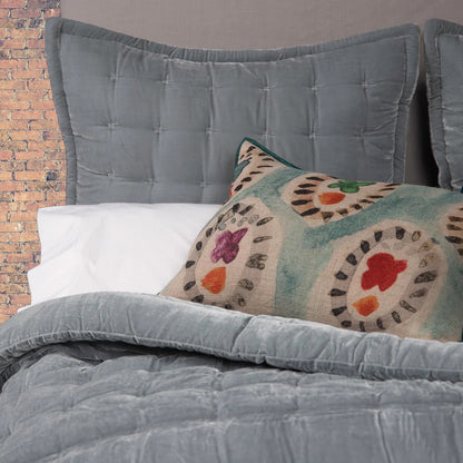 Velvet Comforter | Sea Foam