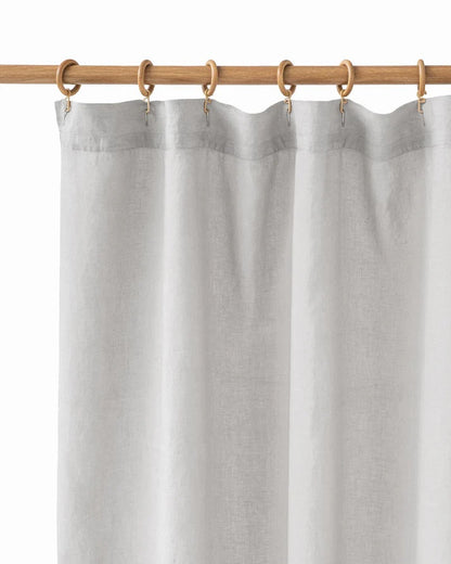 Waterproof Linen Shower Curtain - Light Grey