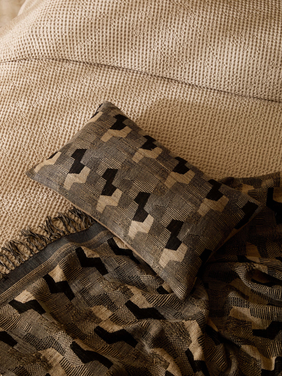 Waffle Blanket - Raffia