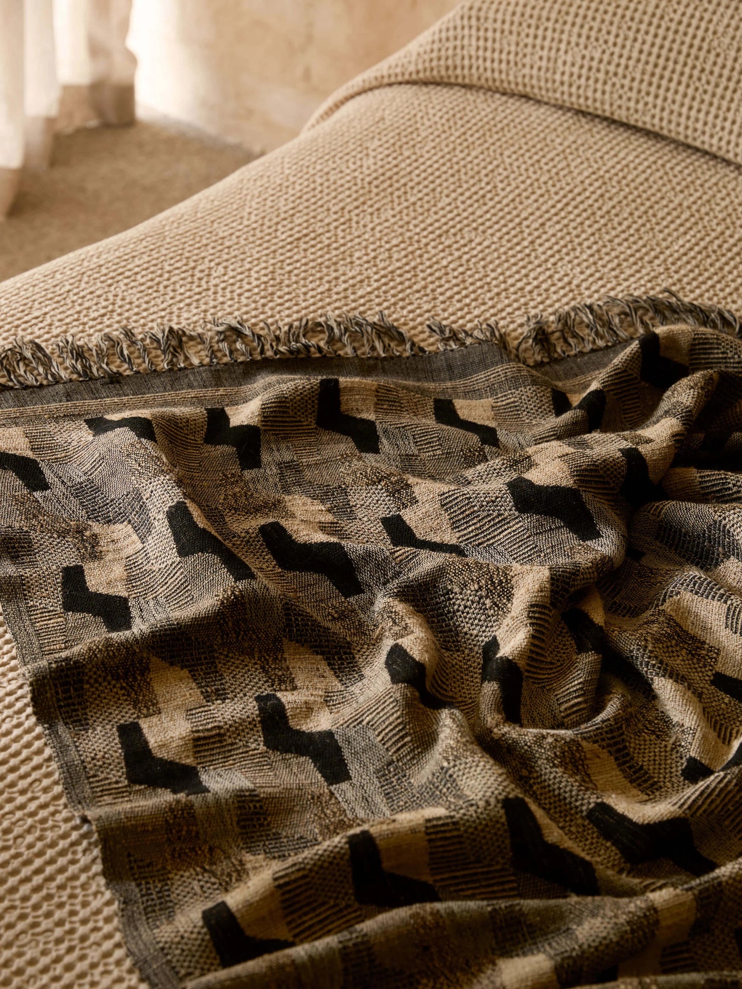 Waffle Blanket - Raffia