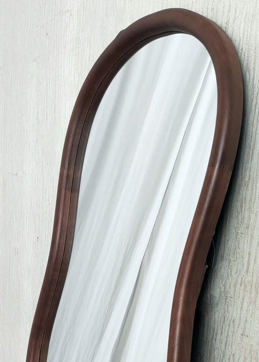 Abstract Walnut Mirror