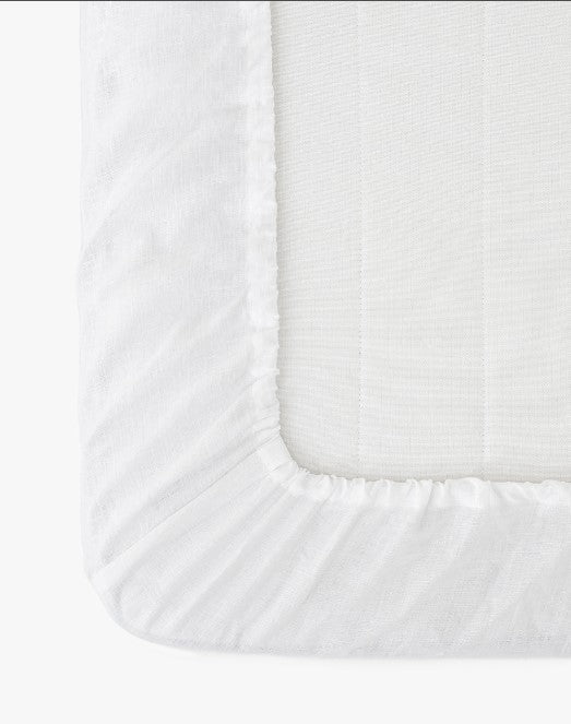 Linen Fitted Sheet | White