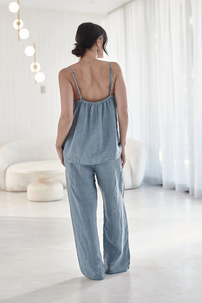 Loungewear Linen Pants | Blue