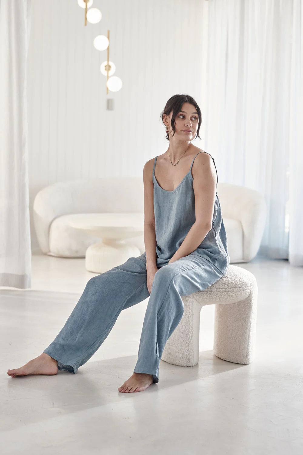Loungewear Linen Cami | Blue