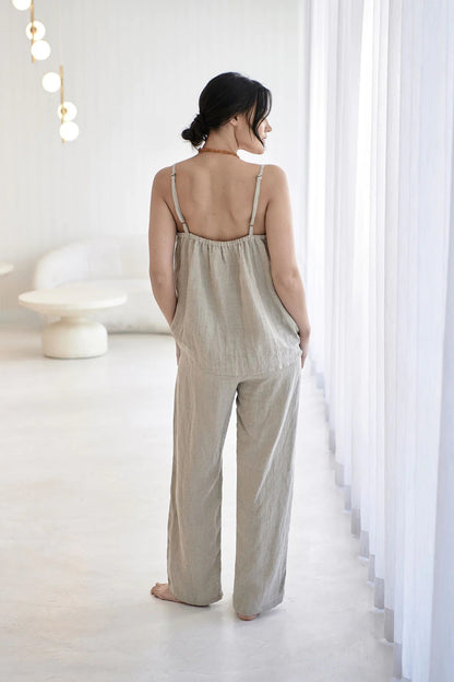 Loungewear Linen Cami | Oatmeal
