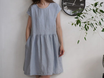 Yukon Linen Dress | Pale Blue