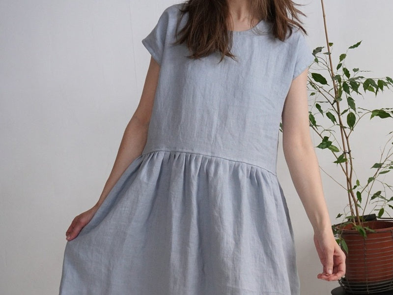 Yukon Linen Dress | Pale Blue