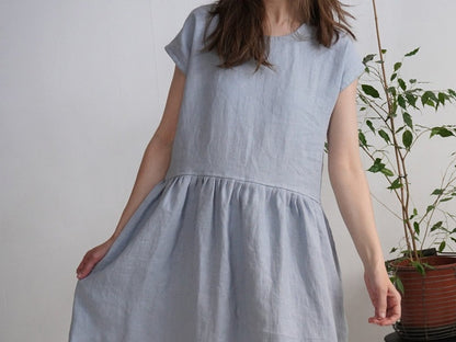 Yukon Linen Dress | Pale Blue