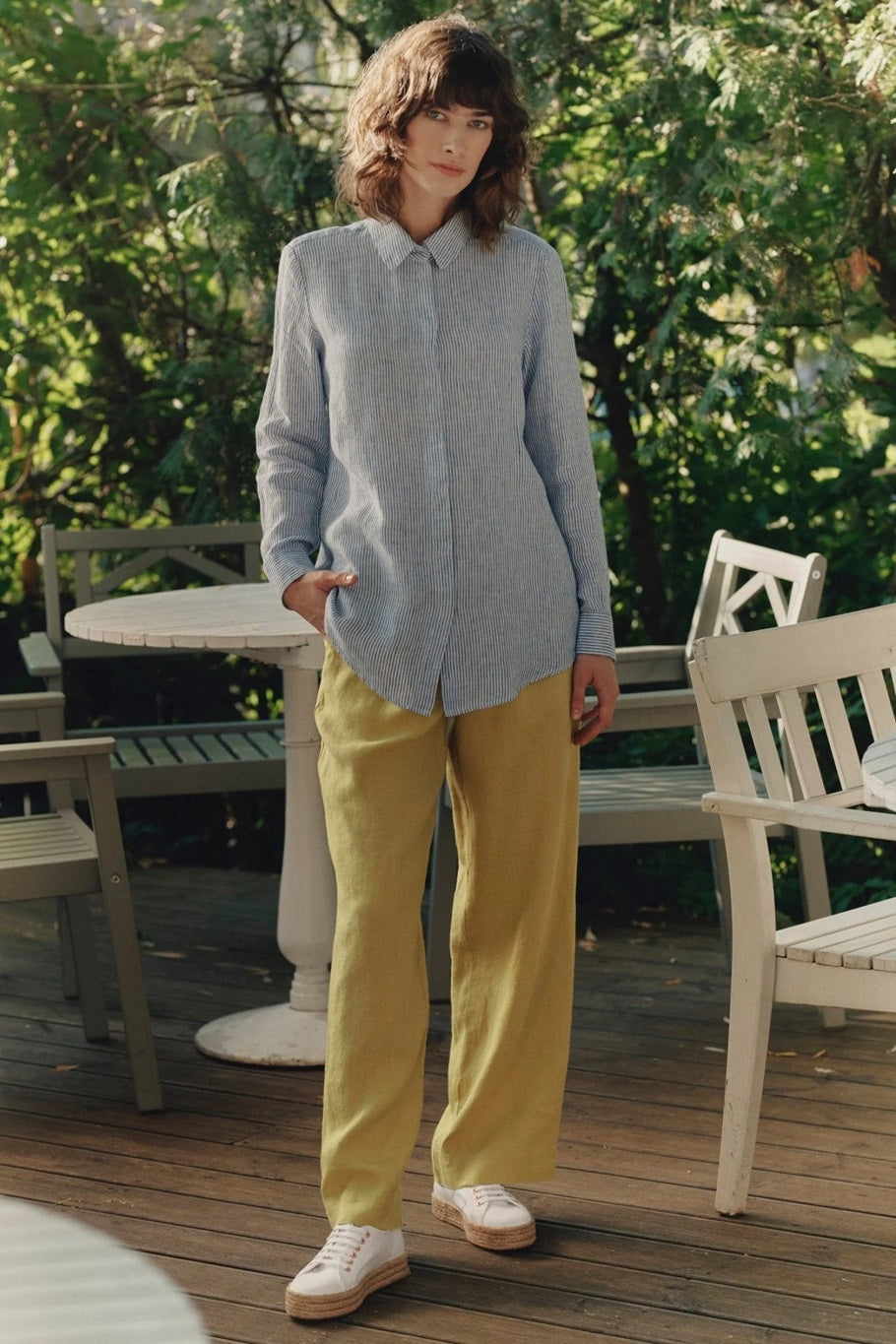 WILLOW Linen Pants - Lemon