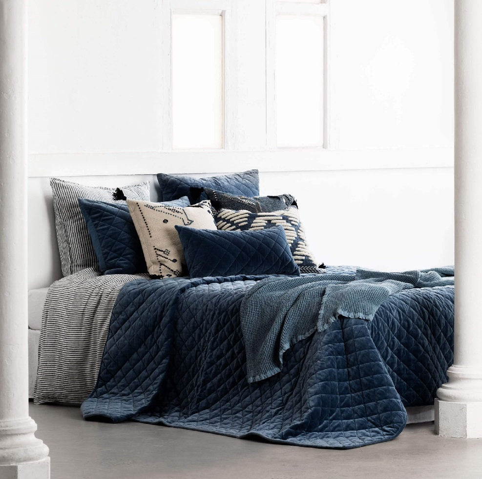 Blue Striped Linen Duvet Cover Set