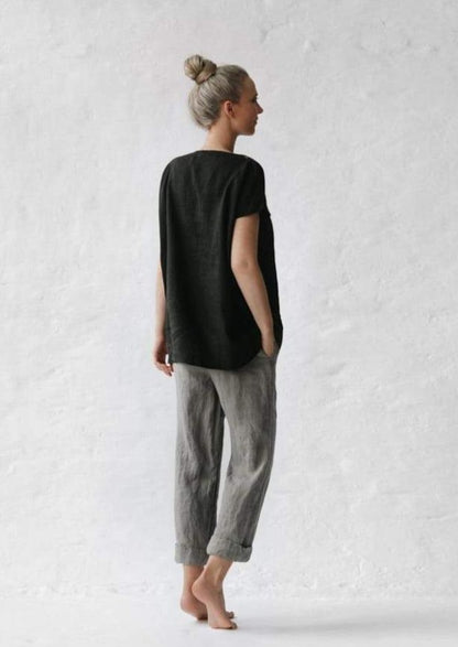 Taki Linen Pants | Grey