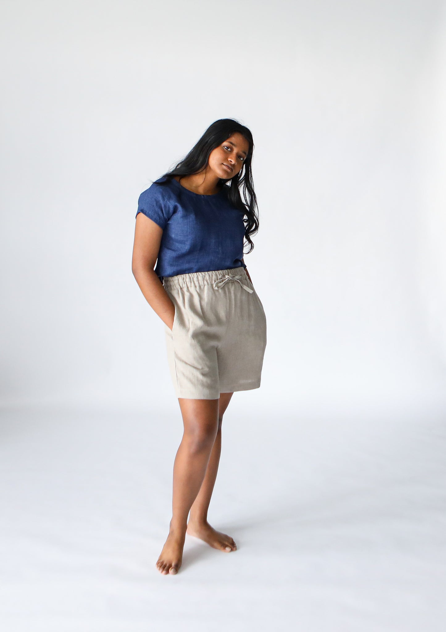 Linen T-Shirt | Denim Blue