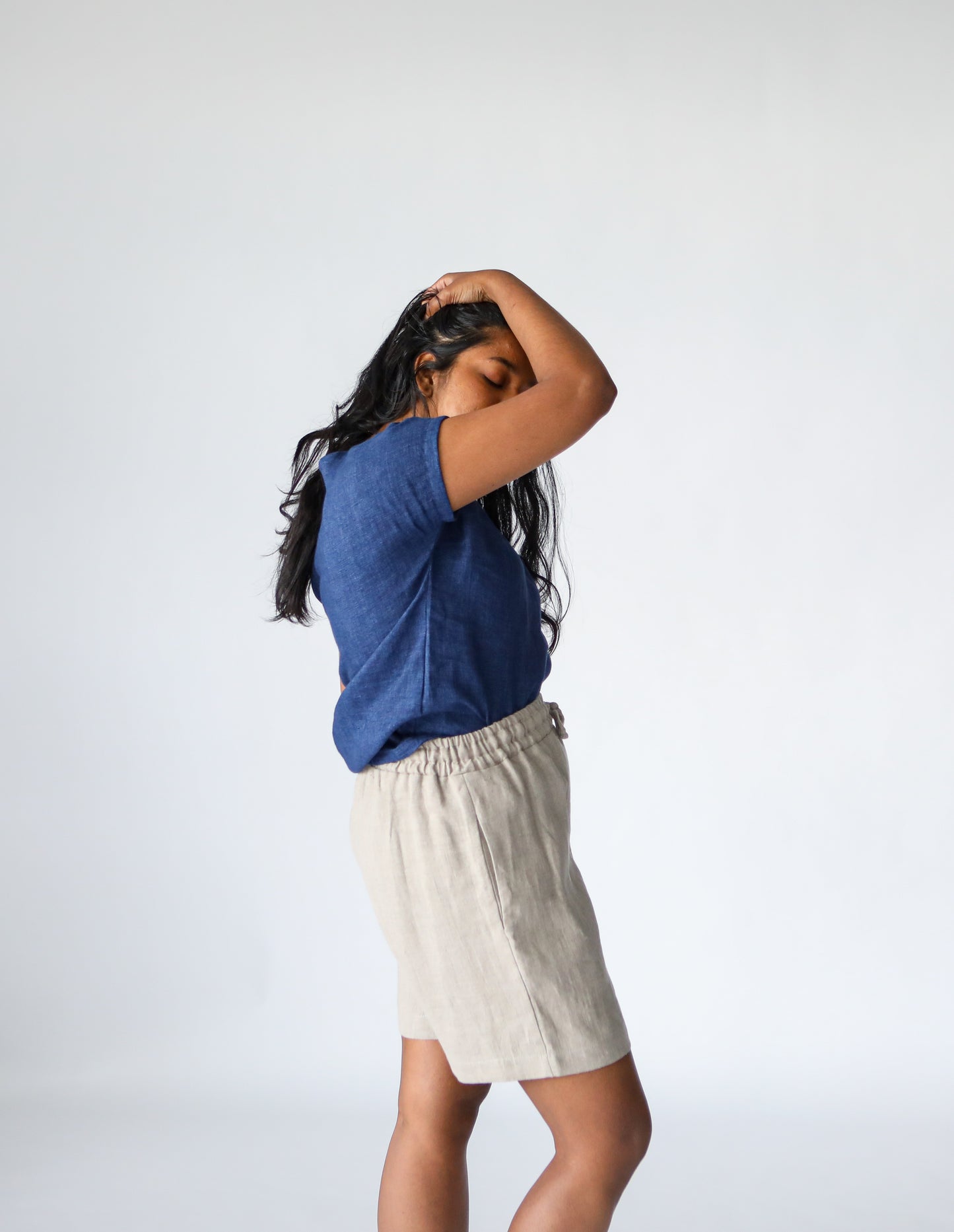 Linen T-Shirt | Denim Blue