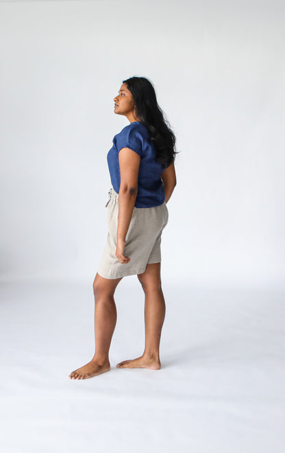 Linen T-Shirt | Denim Blue